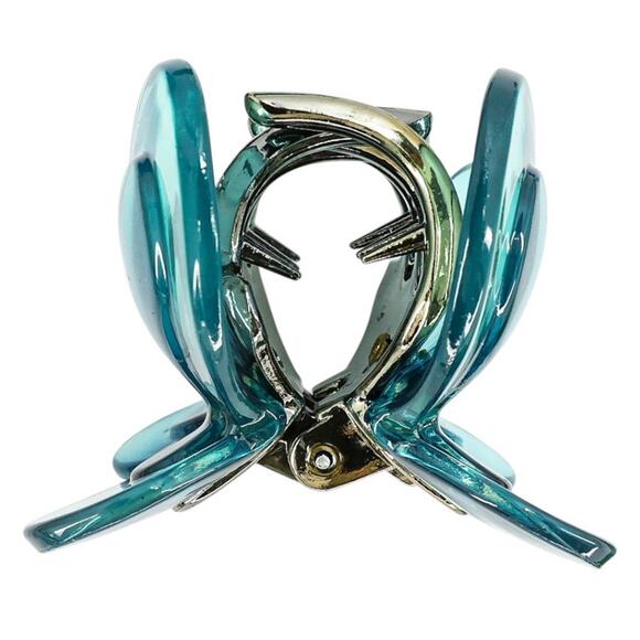 Whimsical Butterfly Floral Hair Accessories Set Blue Green Hair Sticks Claw Clip - Picture 12 of 12